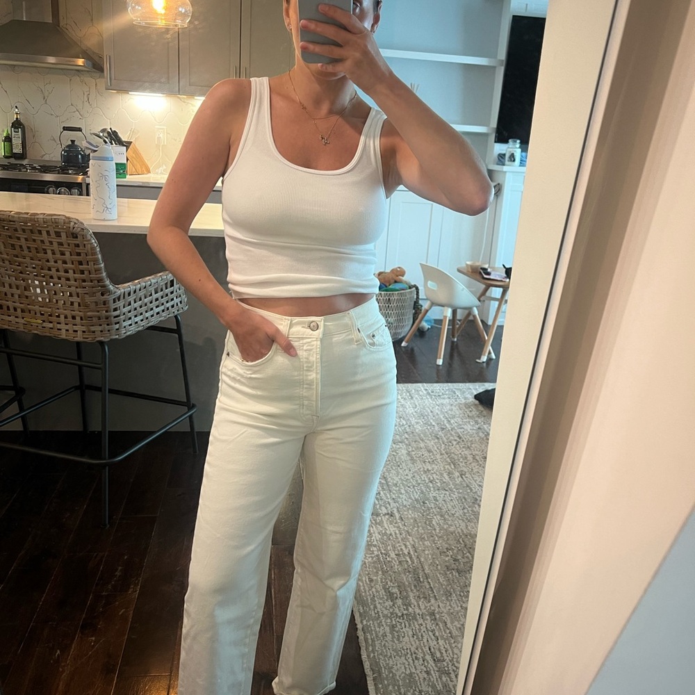 Pistola Women's Cream Straight Leg Jeans